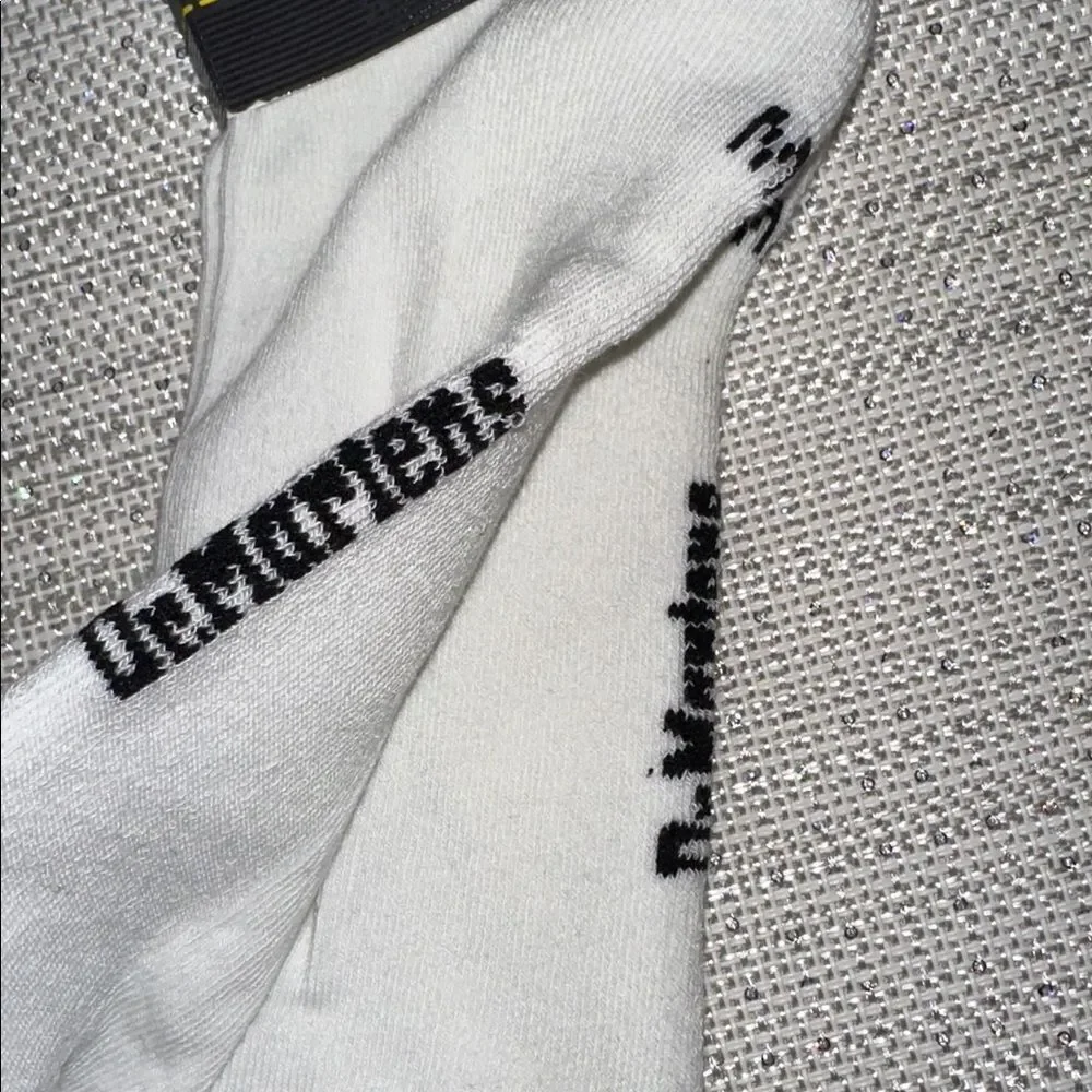 Dr. Martens M/L White Organic Cotton Blend Short Ankle Bow Socks